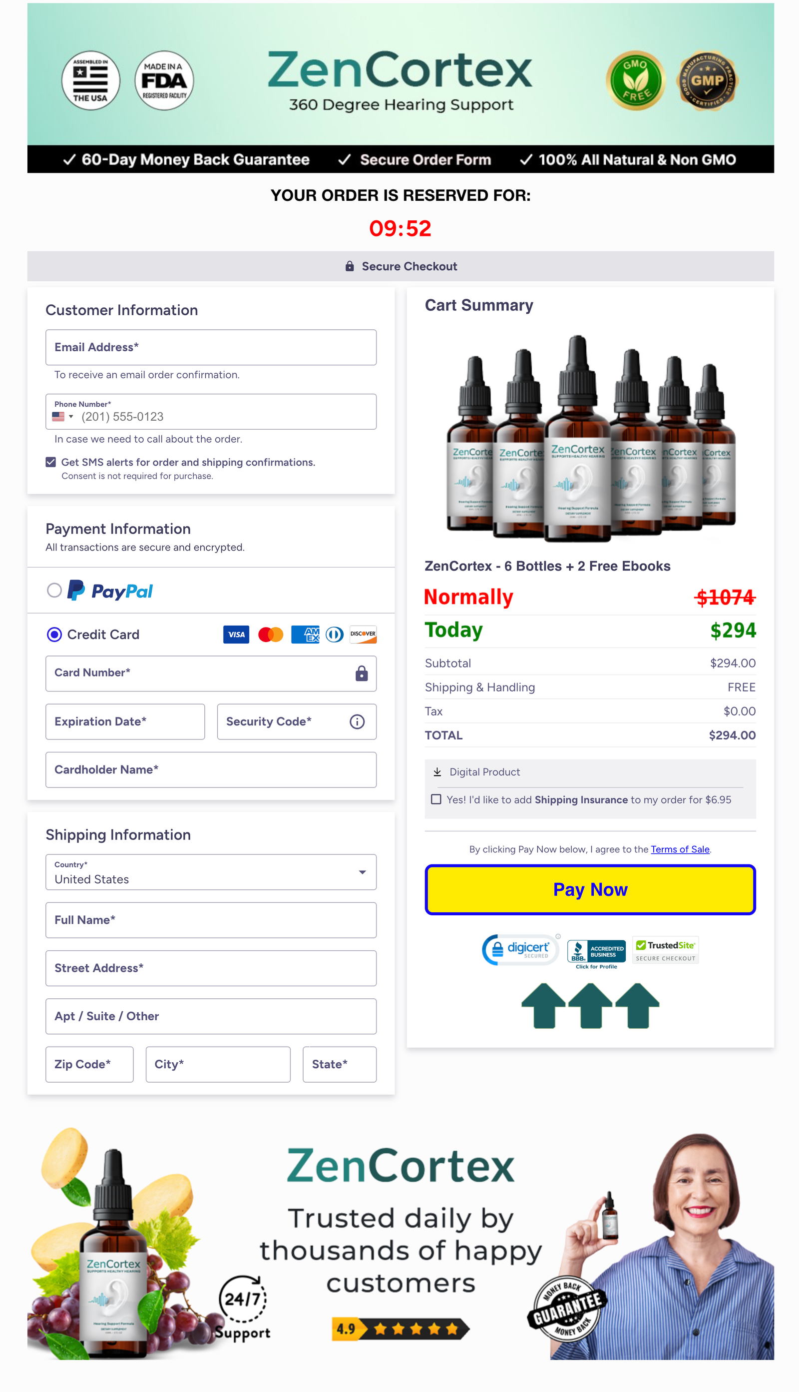 ZenCortex Official Website Secure Order Page